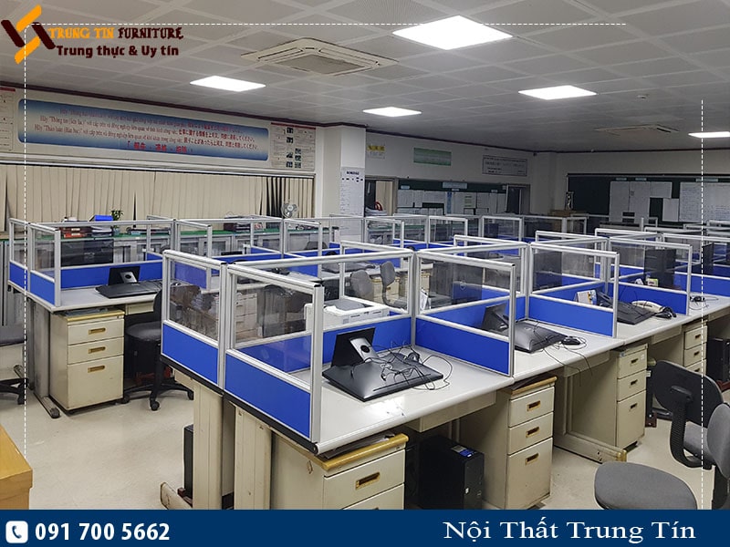 Vách ngăn văn phòng nỉ kính VND35-34